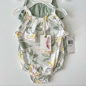 Jessica Simpson Baby Girl PALM Bodysuit Pack Size 6-9 Months